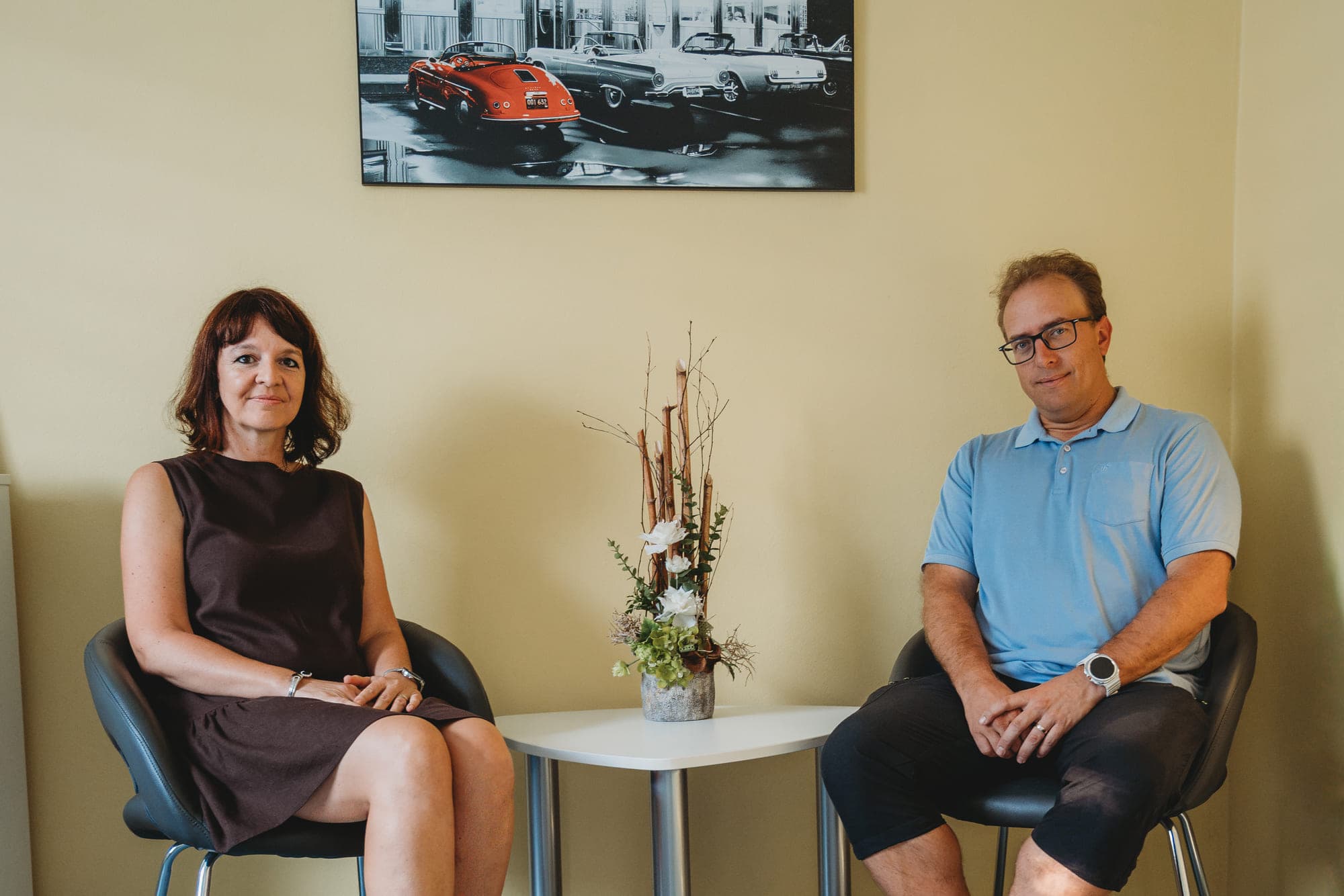 MUDr. Zuzana Sedláčková a MUDr. Daniel Fürst v čekárně ordinace